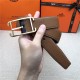 Hermes Society 32 reversible belt Togo Camel High