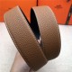 Hermes Society 32 reversible belt Togo Camel High