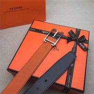 Hermes Society 32 reversible belt Togo Orange High