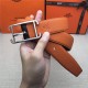 Hermes Society 32 reversible belt Togo Orange High