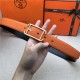 Hermes Society 32 reversible belt Togo Orange High