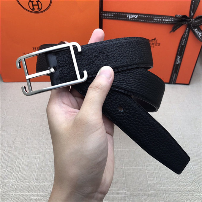 Hermes Society 32 reversible belt Togo Black High