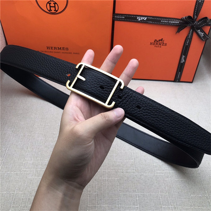 Hermes Society 32 reversible belt Togo Black High