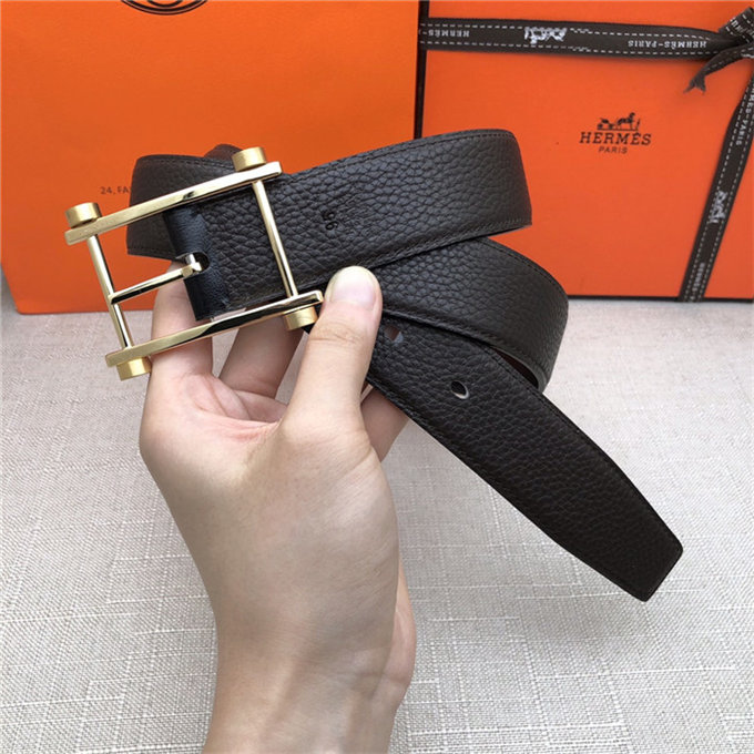 Hermes Reversible belt 32 mm Togo Coffee High