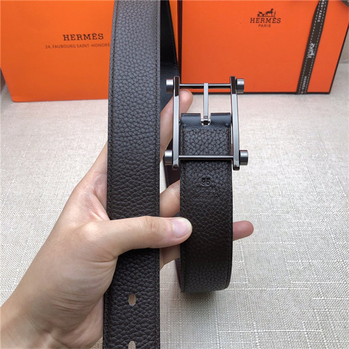 Hermes Reversible belt 32 mm Togo Coffee High