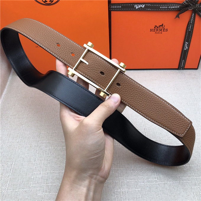 Hermes Reversible belt 32 mm Togo Camel High