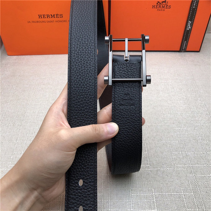 Hermes Reversible belt 32 mm Togo Black High