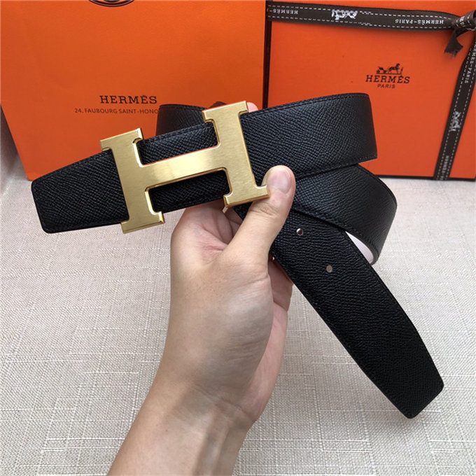 Hermes H belt buckle & reversible strap 32/38 mm Epsom Black/White High