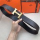 Hermes H belt buckle & reversible strap 32/38 mm Epsom Coffee/Black High