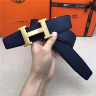 Hermes H belt buckle & reversible strap 32/38 mm Epsom Navy/Black High