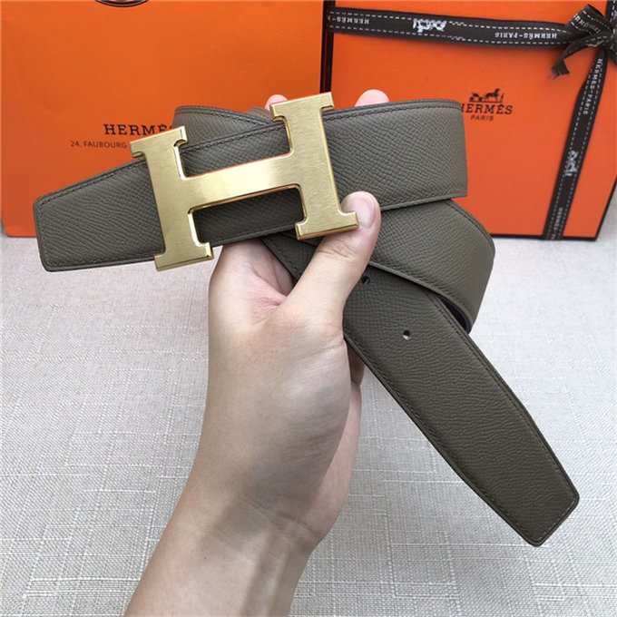 Hermes H belt buckle & reversible strap 32/38 mm Epsom Grey/Black High