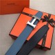 Hermes H belt buckle & reversible strap 32/38 mm Epsom Blue/Black High