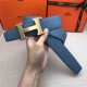 Hermes H belt buckle & reversible strap 32/38 mm Epsom Blue/Black High