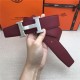 Hermes H belt buckle & reversible strap 32/38 mm Epsom Burgundy/Camel High