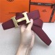 Hermes H belt buckle & reversible strap 32/38 mm Epsom Burgundy/Camel High