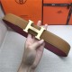 Hermes H belt buckle & reversible strap 32/38 mm Epsom Burgundy/Camel High