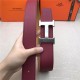 Hermes H belt buckle & reversible strap 32/38 mm Epsom Burgundy/Camel High