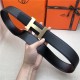 Hermes Constance belt buckle & Reversible leather strap 32/38 mm Togo Black Brass-Metal High