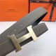 Hermes Constance belt buckle & Reversible leather strap 32/38 mm Togo Grey Brass-Metal High