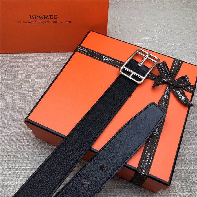 Hermes Cape Code 32 reversible belt Togo Black High