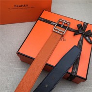 Hermes Cape Code 32 reversible belt Togo Orange High