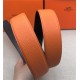 Hermes Cape Code 32 reversible belt Togo Orange High