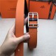 Hermes Cape Code 32 reversible belt Togo Orange High