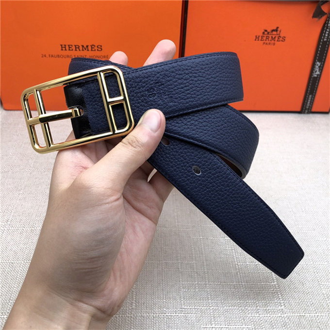 Hermes Cape Code 32 reversible belt Togo Navy High