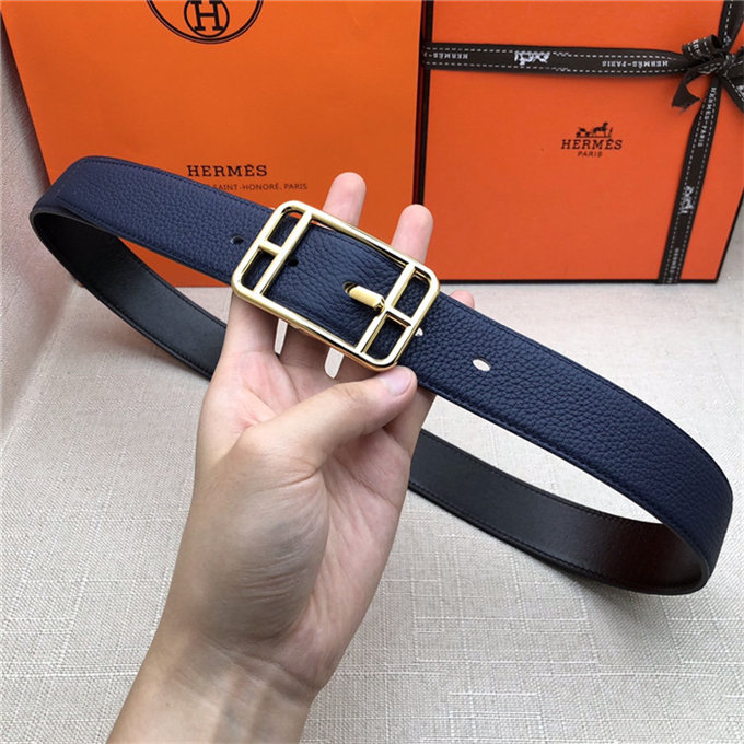 Hermes Cape Code 32 reversible belt Togo Navy High