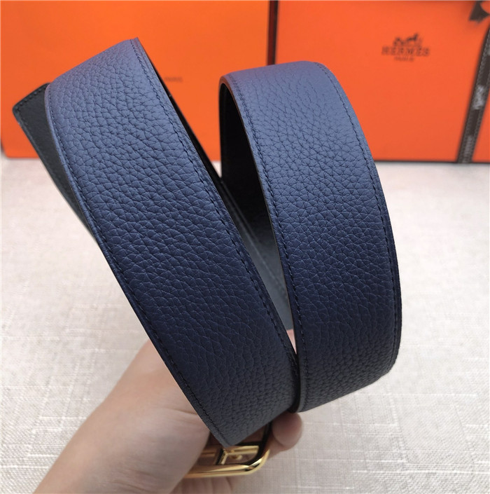 Hermes Cape Code 32 reversible belt Togo Navy High