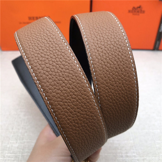 Hermes Cape Code 32 reversible belt Togo Camel High