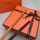 Hermes Mini Mors H belt buckle & Reversible leather strap 13 mm Epsom Orange High