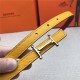 Hermes Mini Mors H belt buckle & Reversible leather strap 13 mm Epsom Yellow High