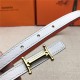 Hermes Mini Mors H belt buckle & Reversible leather strap 13 mm Epsom White High