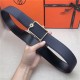 Hermes Oscar belt buckle & Reversible leather strap 32/38 mm Togo Navy High