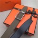 Hermes Oscar belt buckle & Reversible leather strap 32/38 mm Togo Grey High