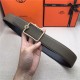 Hermes Oscar belt buckle & Reversible leather strap 32/38 mm Togo Grey High