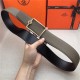 Hermes Oscar belt buckle & Reversible leather strap 32/38 mm Togo Grey High