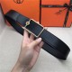 Hermes Oscar belt buckle & Reversible leather strap 32/38 mm Togo Black High