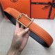 Hermes Oscar belt buckle & Reversible leather strap 32/38 mm Togo Orange High