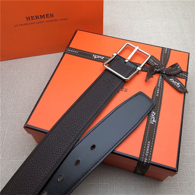 Hermes Reversible Belt 38 mm Togo Coffee High