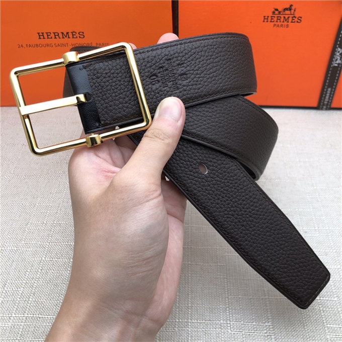 Hermes Reversible Belt 38 mm Togo Coffee High