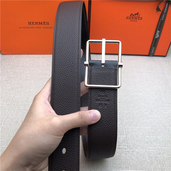 Hermes Reversible Belt 38 mm Togo Coffee High