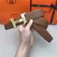 Hermes Constance belt buckle & Reversible leather strap 32/38 mm Togo Camel Shiny-Metal High