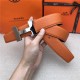 Hermes Constance belt buckle & Reversible leather strap 32/38 mm Togo Orange Shiny-Metal High