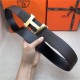 Hermes Constance belt buckle & Reversible leather strap 32/38 mm Togo Coffee Shiny-Metal High