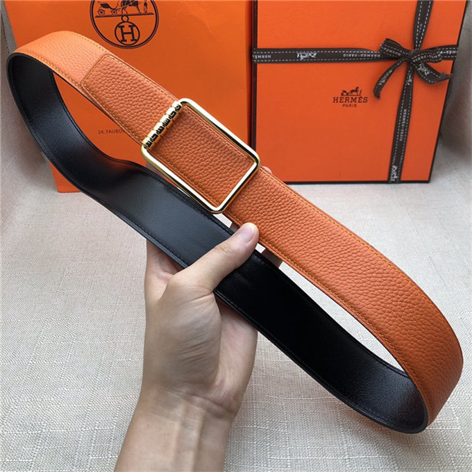 Hermes Code 32/38 reversible belt Togo Orange High