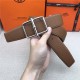 Hermes Batonnet belt buckle & Reversible leather strap 32/38 mm Togo Camel High