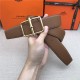 Hermes Batonnet belt buckle & Reversible leather strap 32/38 mm Togo Camel High