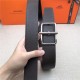 Hermes Batonnet belt buckle & Reversible leather strap 32/38 mm Togo Coffee High